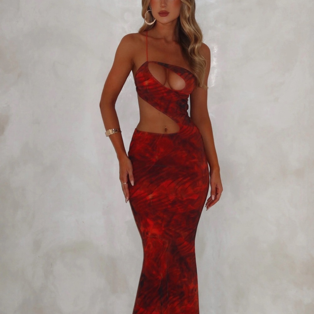Stunning Red Cutout Maxi Dress